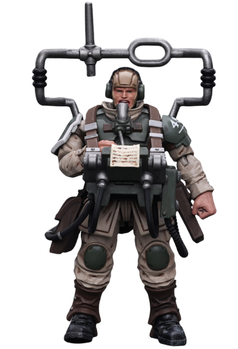 HiPlay JoyToy Warhammer 40K Collectible Figure: Astra Militarum Cadian Command Squad Veteran with Master Vox 1:18 Scale Action Figures JT7912