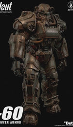 Threezero Fallout SiXTH T-60 Rust Power Armor (3Z10050W0) 1/6 Scale Articulated Action Figure with LED Light-Up Helmet and AER-9 Laser Rifle